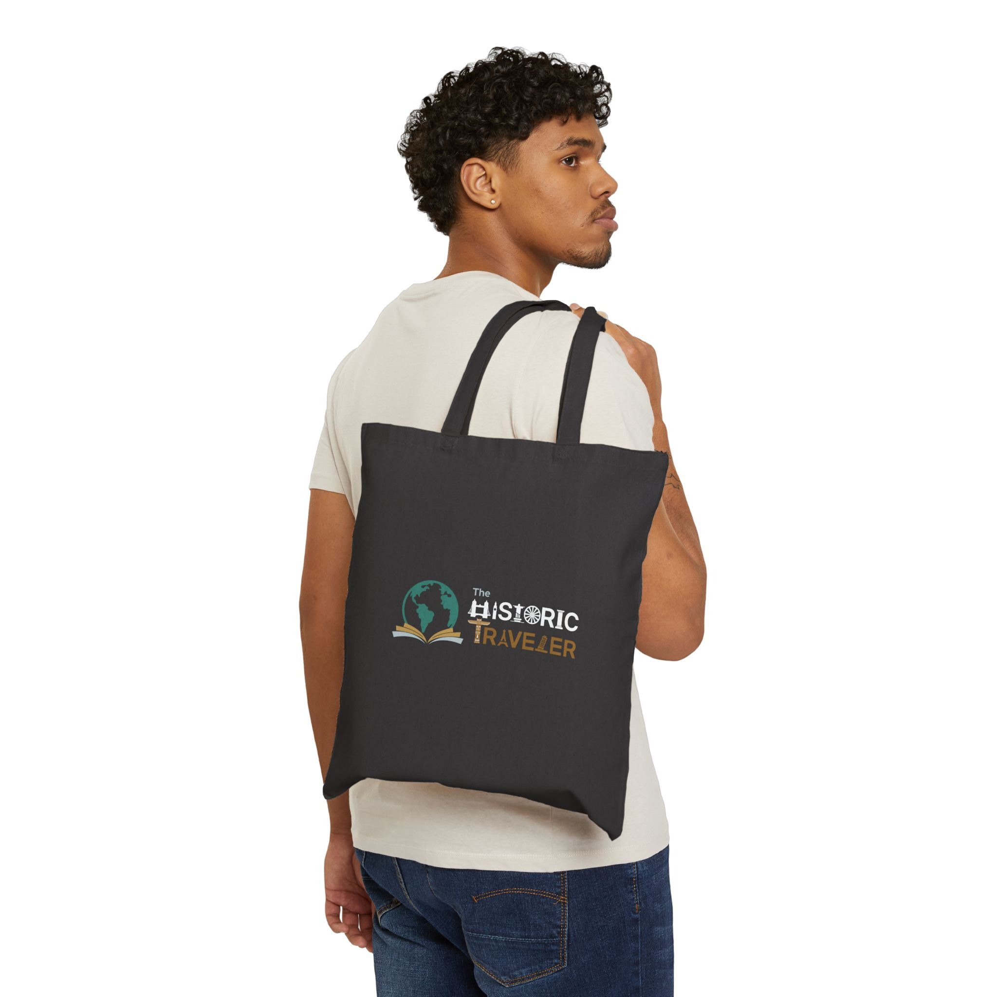 Cotton Canvas Tote Bag Black - Image 4
