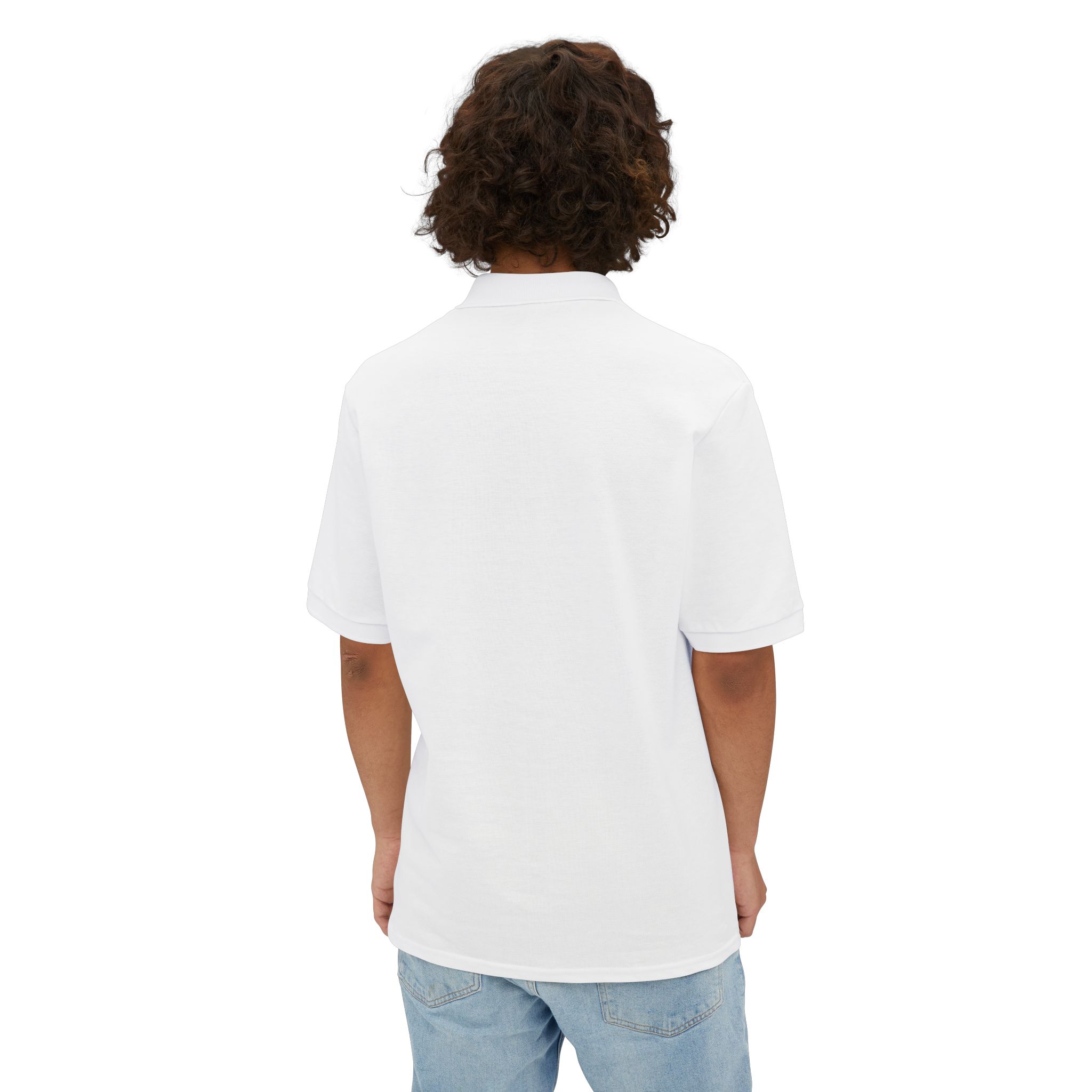 Men's Piqué Polo White - Image 4